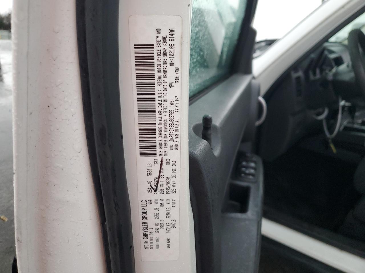 2011 Dodge Nitro Heat VIN: 1D4PT4GK2BW603765 Lot: 93222415