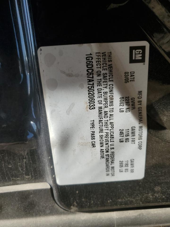 2005 Cadillac Sts VIN: 1G6DC67A750206033 Lot: 90746535