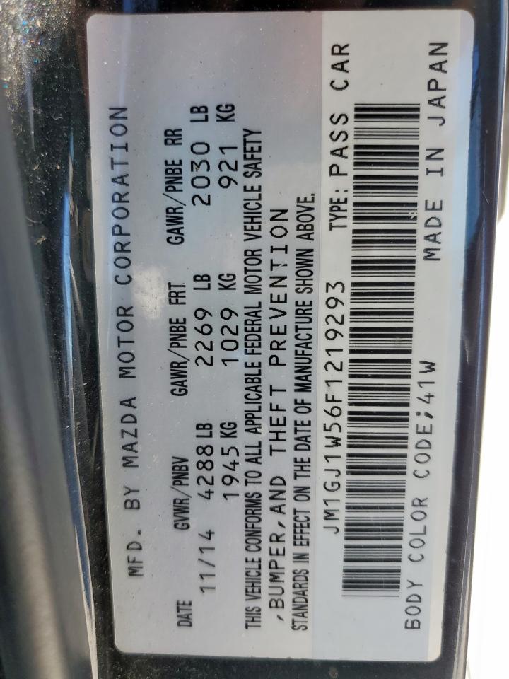 2015 Mazda 6 Grand Touring VIN: JM1GJ1W56F1219293 Lot: 89539725