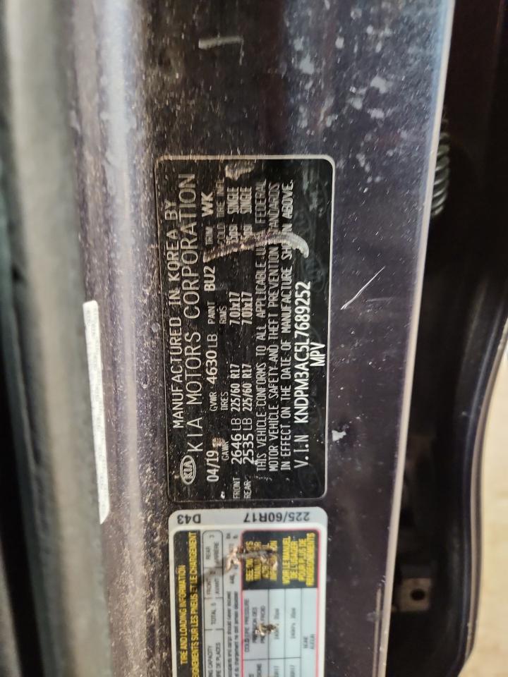 2020 Kia Sportage Lx VIN: KNDPM3AC5L7689252 Lot: 93096945