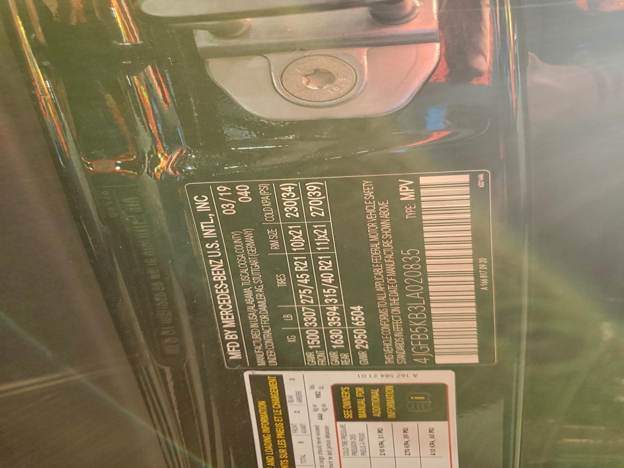 2020 Mercedes-Benz Gle 450 4Matic VIN: 4JGFB5KB3LA020835 Lot: 93689455