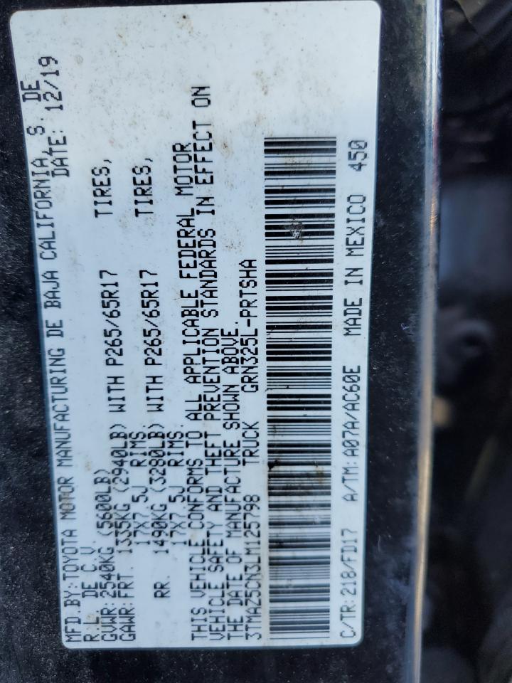 2020 Toyota Tacoma Double Cab VIN: 3TMAZ5CN3LM125798 Lot: 92080975