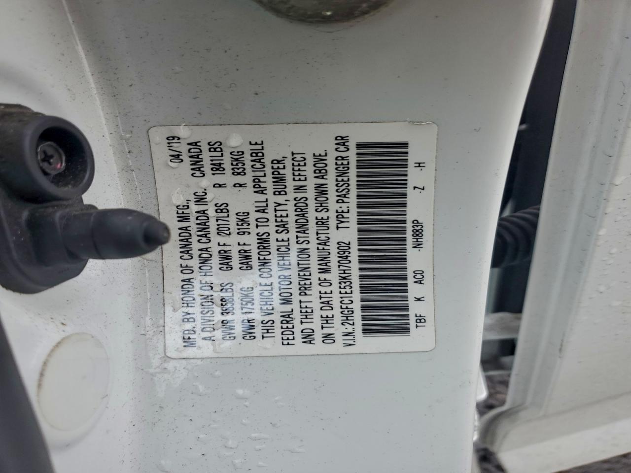 2019 Honda Civic Si VIN: 2HGFC1E53KH704902 Lot: 94530545