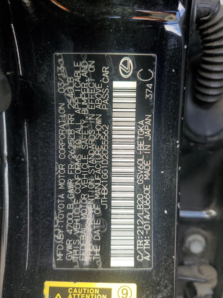 2013 Lexus Es 350 VIN: JTHBK1GG1D2055562 Lot: 91761625