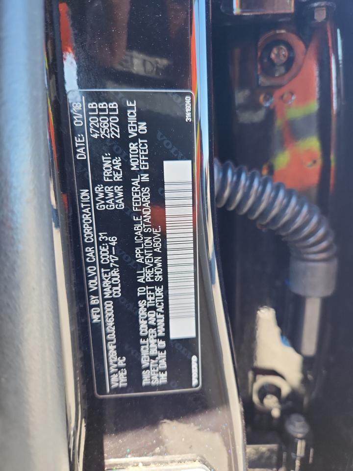 2018 Volvo S60 Dynamic VIN: YV126MFL0J2463000 Lot: 91715515