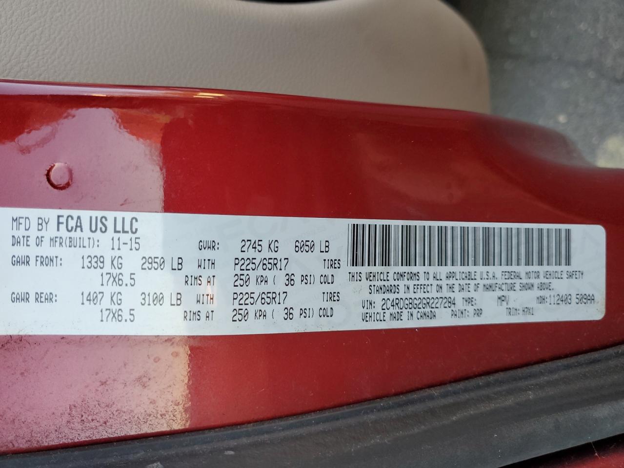 2016 Dodge Grand Caravan Se VIN: 2C4RDGBG2GR227284 Lot: 90324115