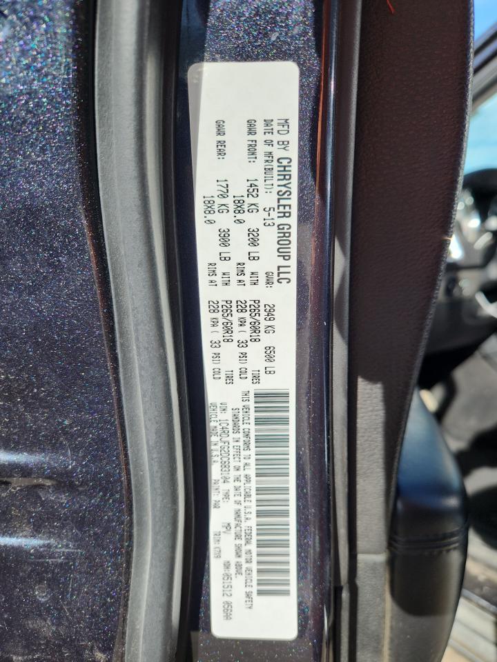 2013 Dodge Durango Ssv VIN: 1C4RDJFG2DC683104 Lot: 92051845