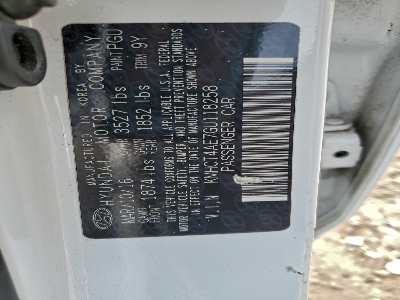 2016 Hyundai Accent Se VIN: KMHCT4AE7GU118258 Lot: 94403525