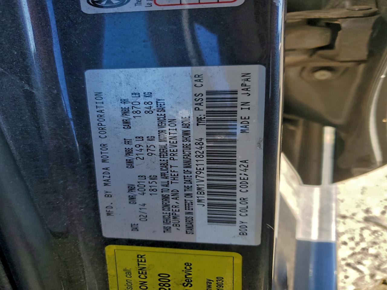 2014 Mazda 3 Touring VIN: JM1BM1V79E1182484 Lot: 93903005