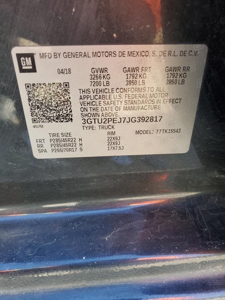 2018 GMC Sierra K1500 Denali VIN: 3GTU2PEJ7JG392817 Lot: 92199795