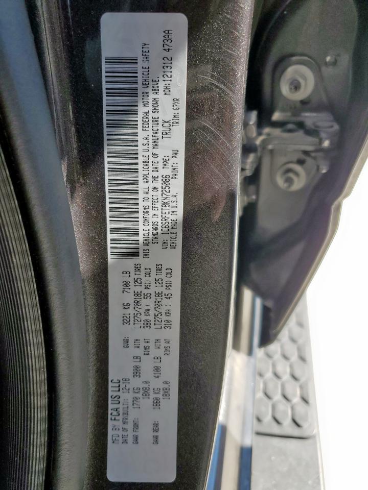 2019 Ram 1500 Rebel VIN: 1C6SRFET8KN725086 Lot: 91424175