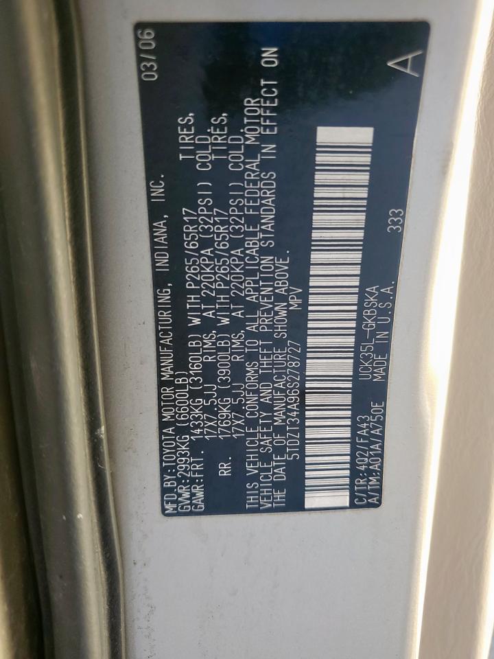 2006 Toyota Sequoia Sr5 VIN: 5TDZT34A96S278727 Lot: 91900365