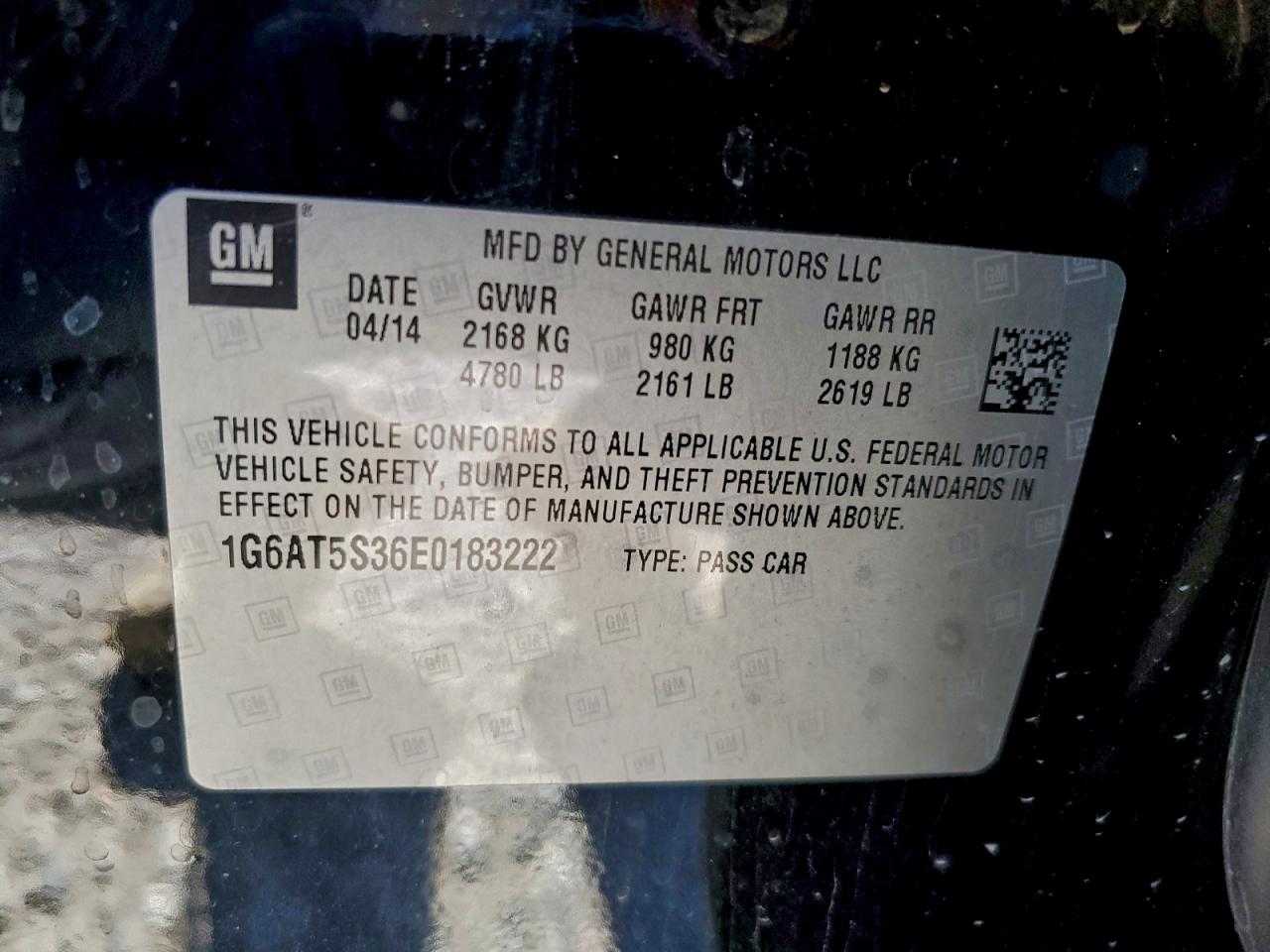 2014 Cadillac Cts Premium Collection VIN: 1G6AT5S36E0183222 Lot: 94380345