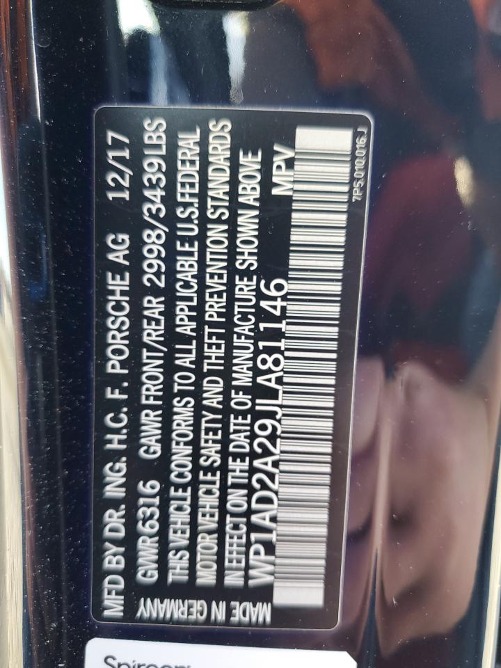 2018 Porsche Cayenne Gts VIN: WP1AD2A29JLA81146 Lot: 92267145