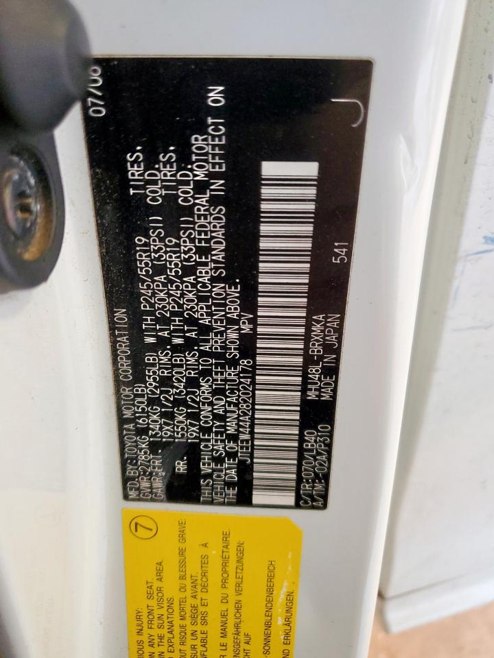 2008 Toyota Highlander Hybrid Limited VIN: JTEEW44A282024178 Lot: 91877605