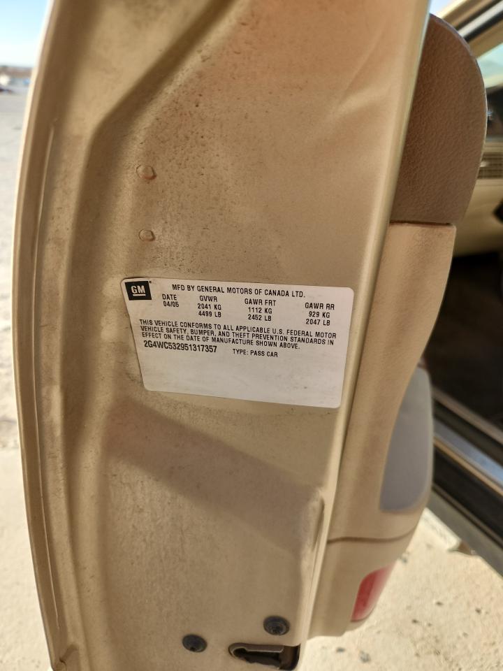 2005 Buick Lacrosse Cx VIN: 2G4WC532951317357 Lot: 92299955