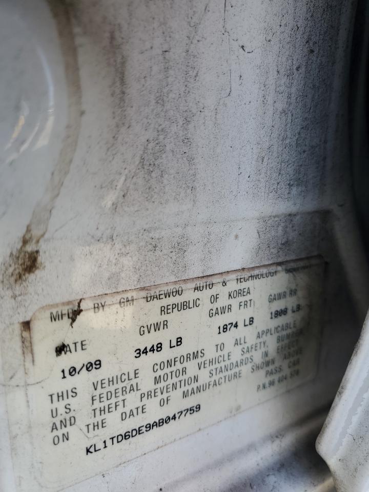 2010 Chevrolet Aveo Ls VIN: KL1TD6DE9AB047759 Lot: 92171265