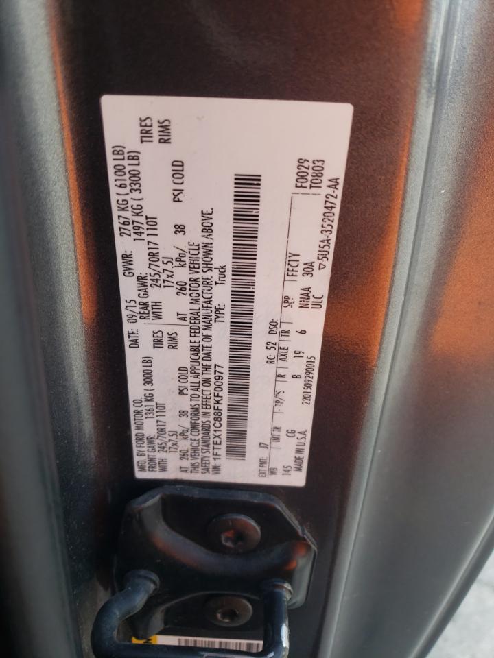 2015 Ford F150 Super Cab VIN: 1FTEX1C88FKF00977 Lot: 90118525