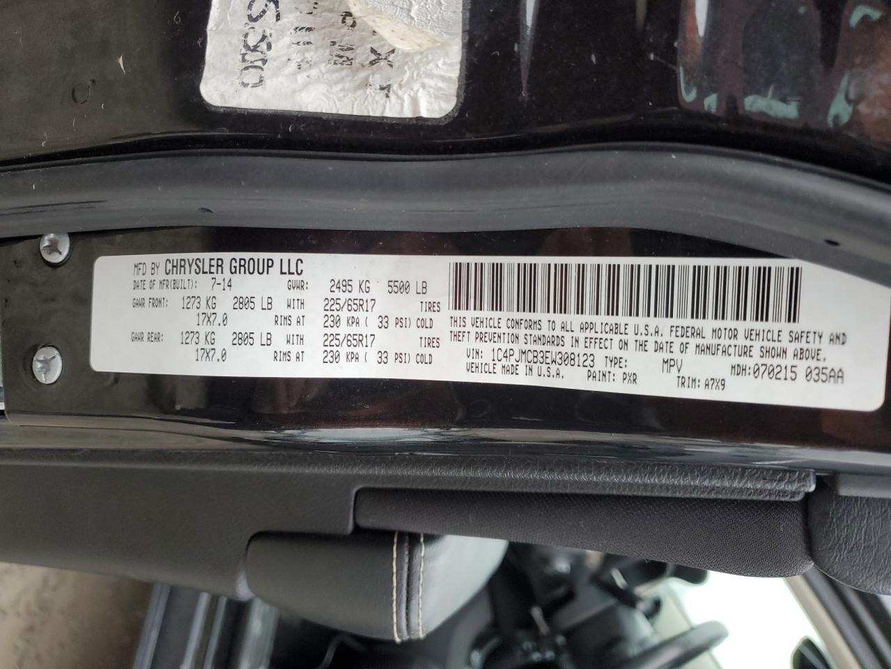 2014 Jeep Cherokee Latitude VIN: 1C4PJMCB3EW308123 Lot: 92431015