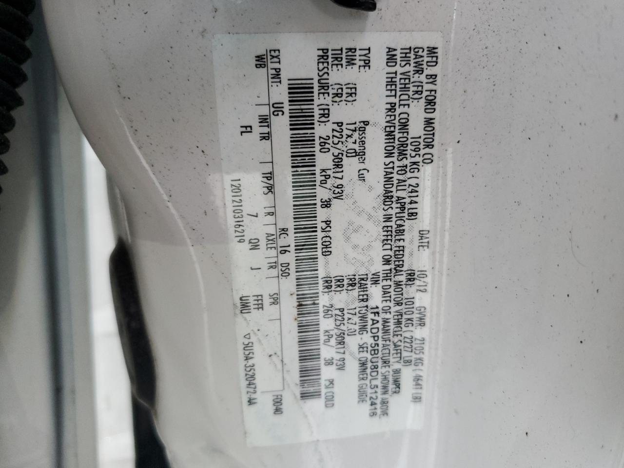 2013 Ford C-Max Sel VIN: 1FADP5BU8DL512416 Lot: 92428855