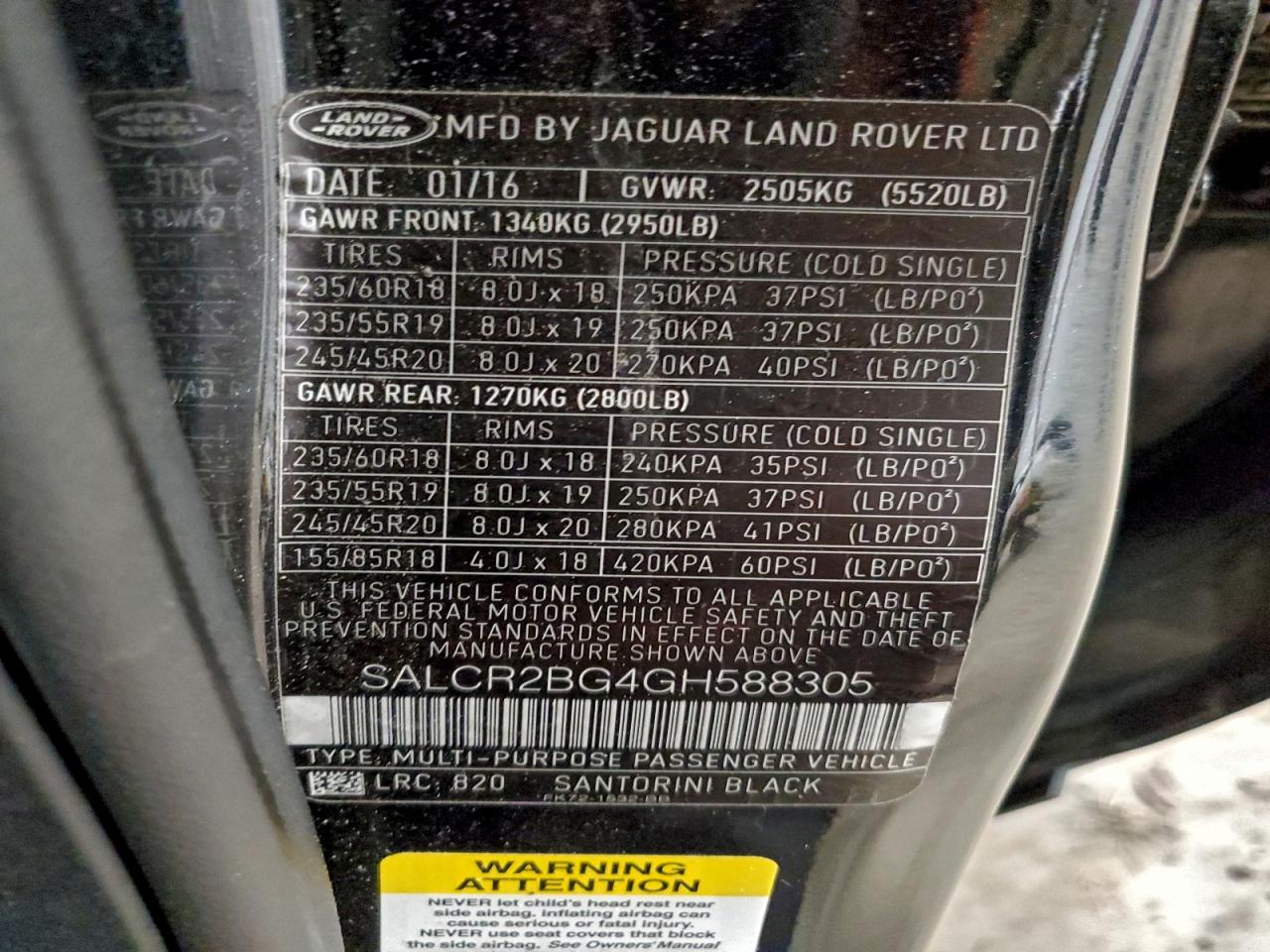 2016 Land Rover Discovery Sport Hse VIN: SALCR2BG4GH588305 Lot: 92906925