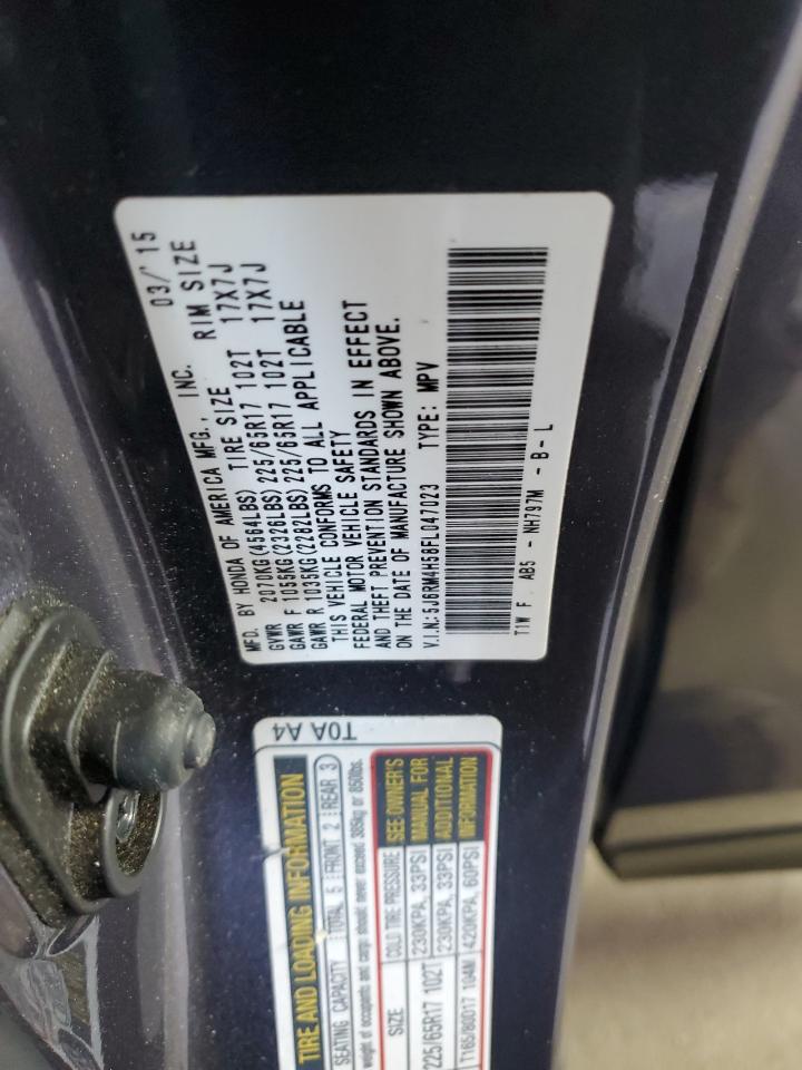 2015 Honda Cr-V Ex VIN: 5J6RM4H58FL047023 Lot: 91989395