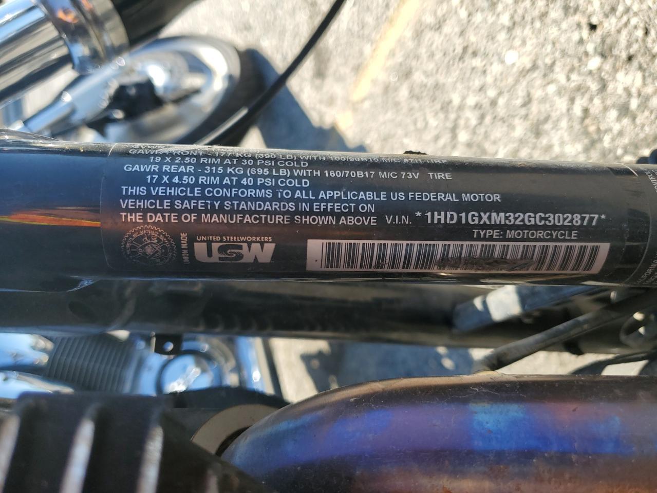 2016 Harley-Davidson Fxdb Dyna Street Bob VIN: 1HD1GXM32GC302877 Lot: 90482865