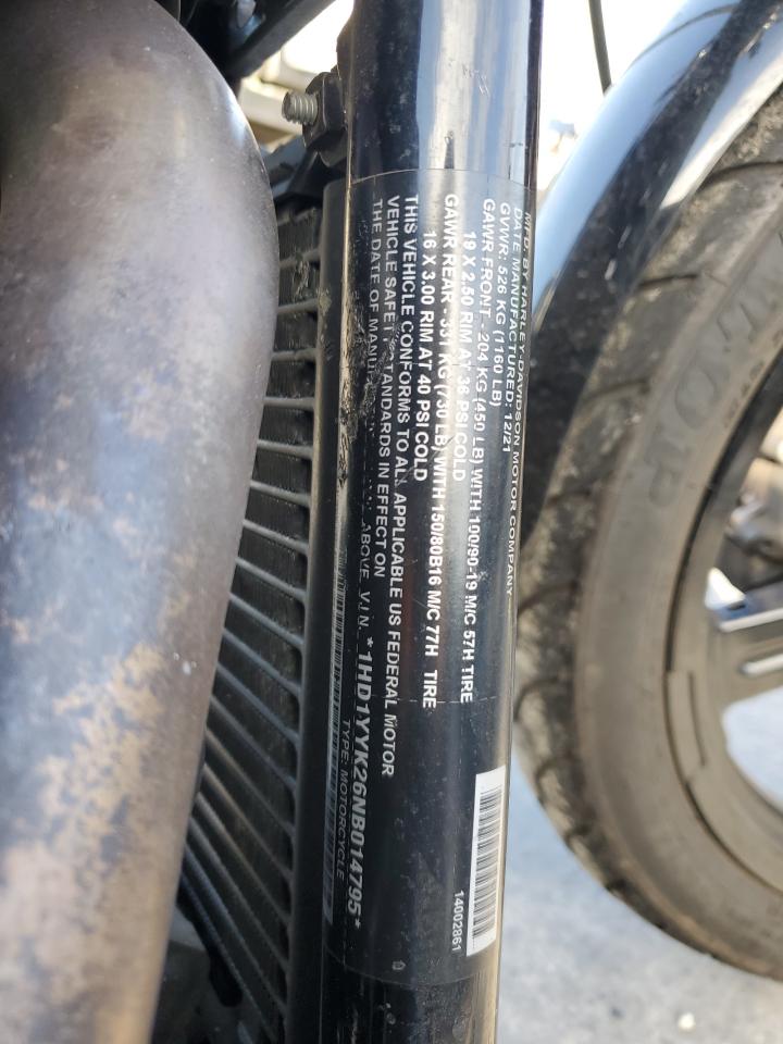 2022 Harley-Davidson Fxbbs VIN: 1HD1YYK26NB014795 Lot: 93259535