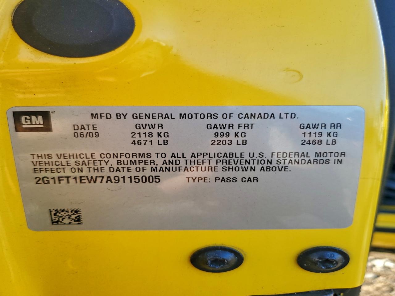 2010 Chevrolet Camaro Ss VIN: 2G1FT1EW7A9115005 Lot: 94308315