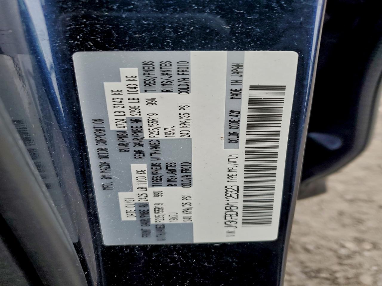 2021 Mazda Cx-5 Grand Touring VIN: JM3KFBDM6M1126323 Lot: 94436015