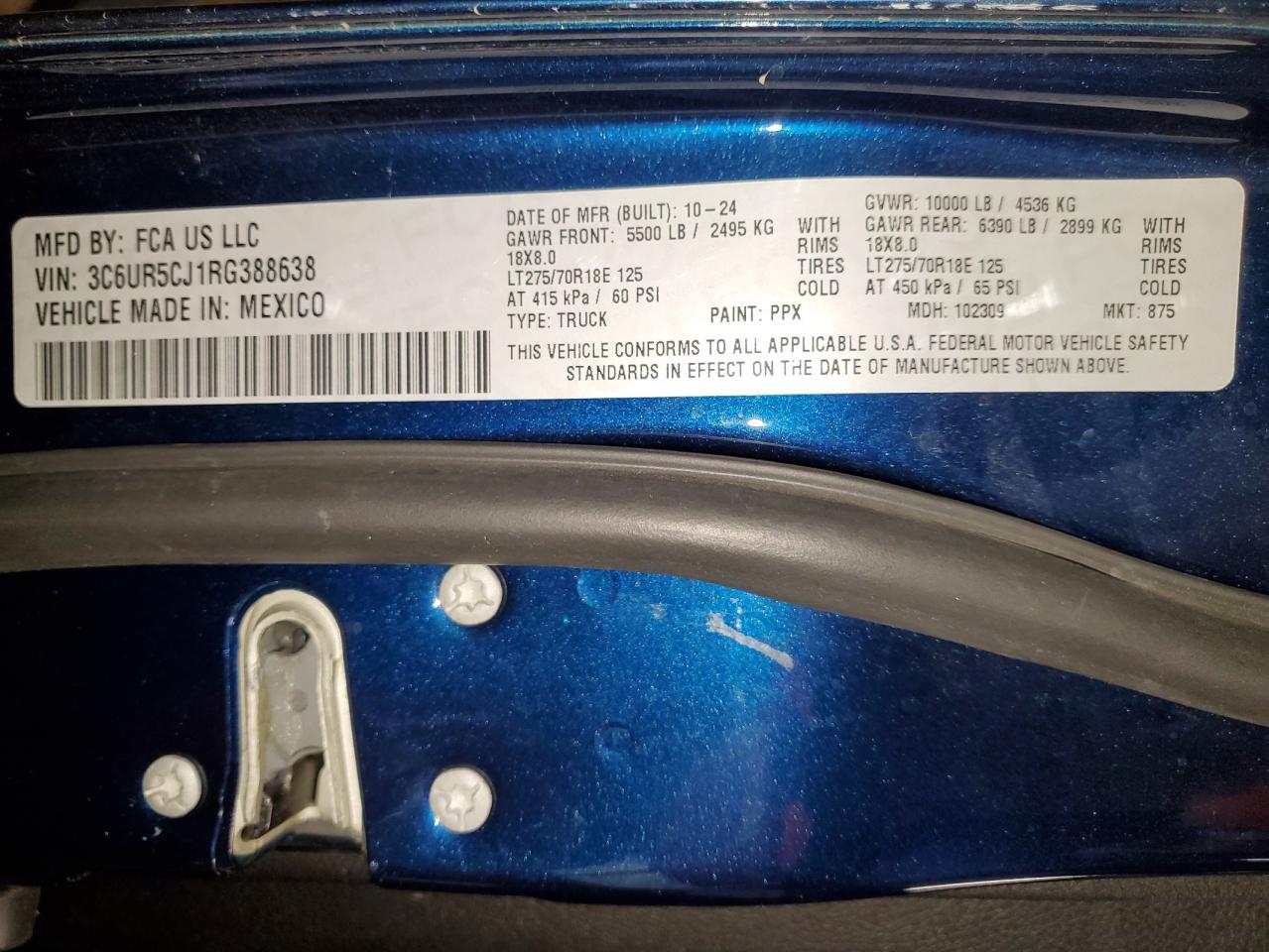 2024 Ram 2500 Tradesman VIN: 3C6UR5CJ1RG388638 Lot: 91654845