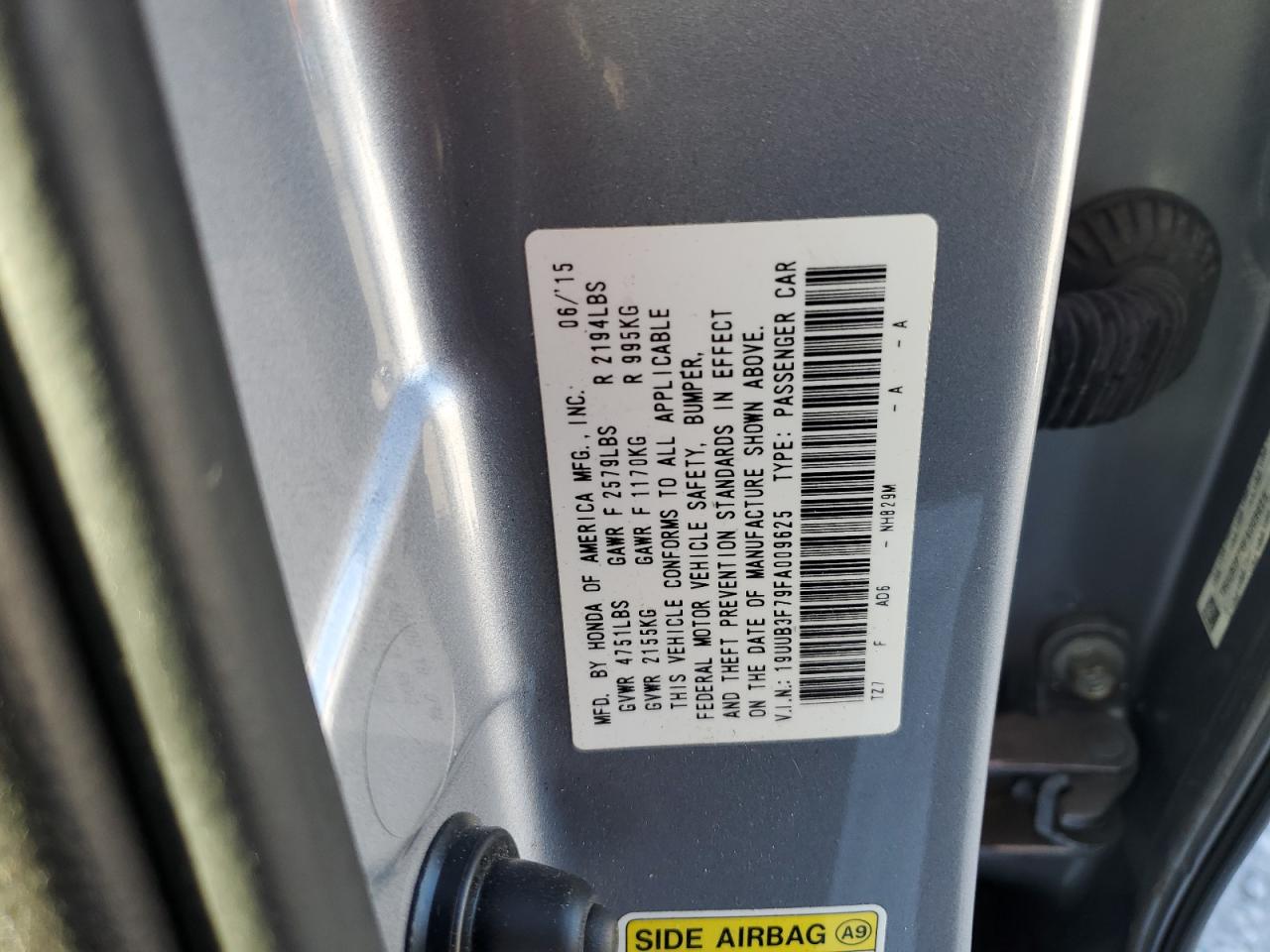 2015 Acura Tlx Advance VIN: 19UUB3F79FA009625 Lot: 92387915