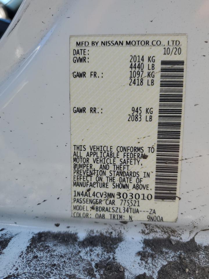 2021 Nissan Altima Sr VIN: 1N4AL4CV3MN303010 Lot: 91577145