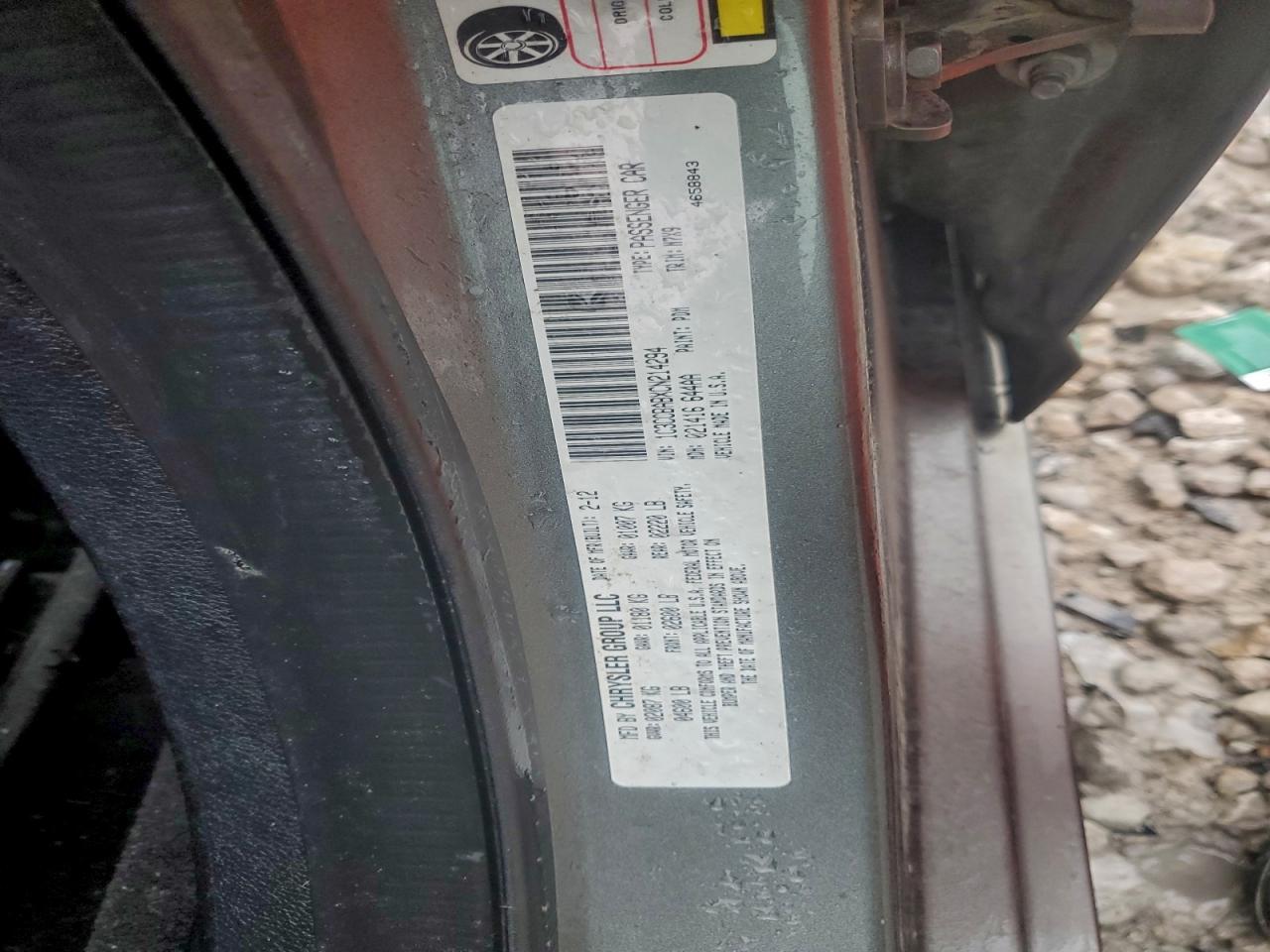 2012 Chrysler 200 Lx VIN: 1C3CCBABXCN214294 Lot: 94143845