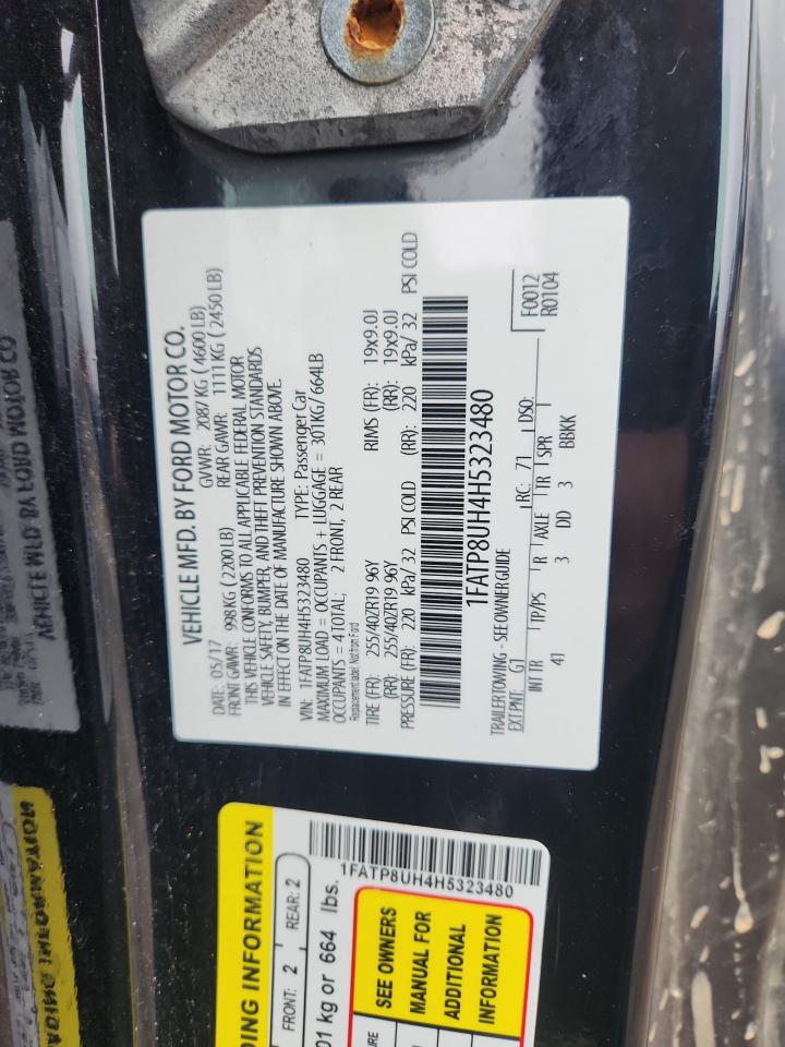 2017 Ford Mustang VIN: 1FATP8UH4H5323480 Lot: 93423955