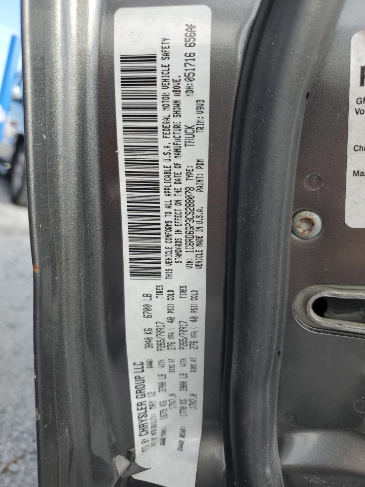 2012 Dodge Ram 1500 Slt VIN: 1C6RD6GP3CS288078 Lot: 91801455