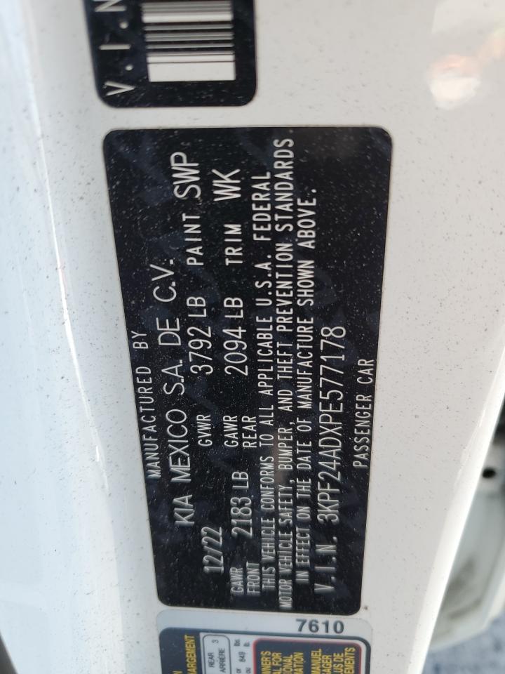 2023 Kia Forte Lx VIN: 3KPF24ADXPE577178 Lot: 91264275