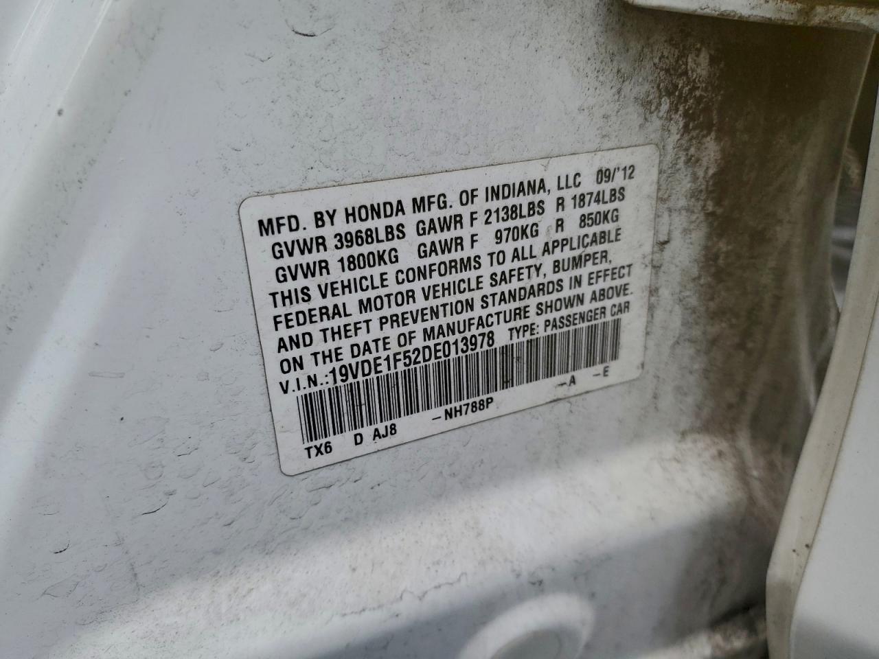 2013 Acura Ilx 20 Premium VIN: 19VDE1F52DE013978 Lot: 94313535