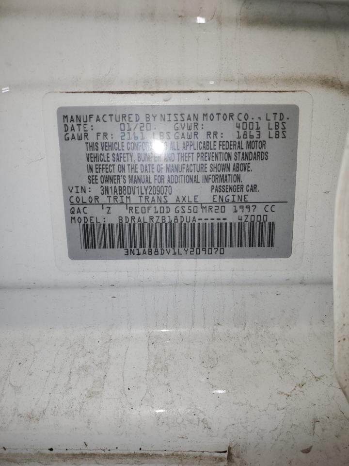 2020 Nissan Sentra Sr VIN: 3N1AB8DV1LY209070 Lot: 93417725