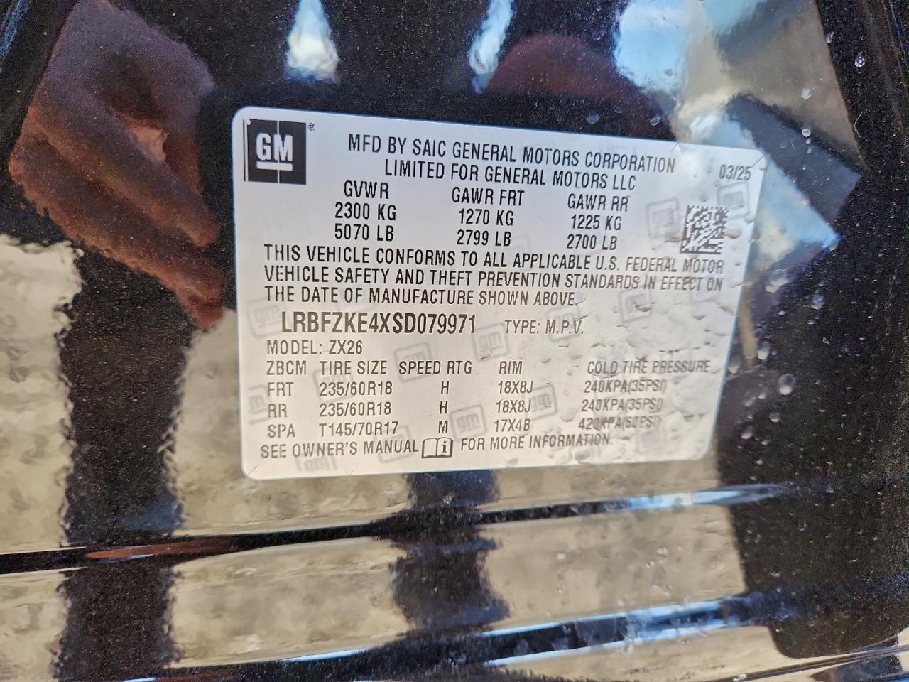 2025 Buick Envision Preferred VIN: LRBFZKE4XSD079971 Lot: 93494265