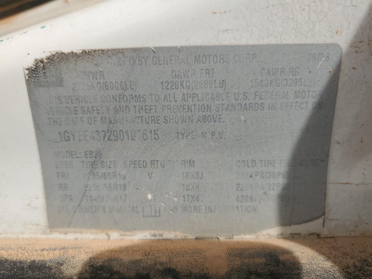 2009 Cadillac Srx VIN: 1GYEE437290107615 Lot: 93626005