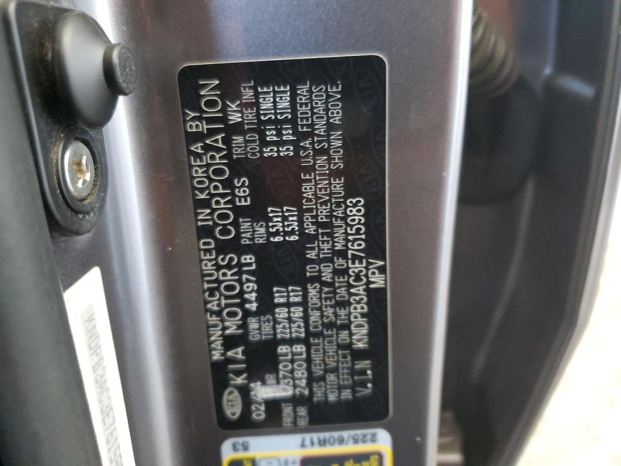 2014 Kia Sportage Base VIN: KNDPB3AC3E7615983 Lot: 93041355