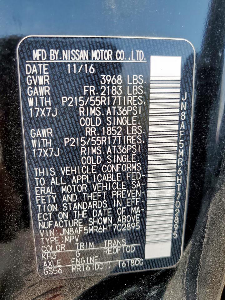 2017 Nissan Juke S VIN: JN8AF5MR6HT702895 Lot: 92847835