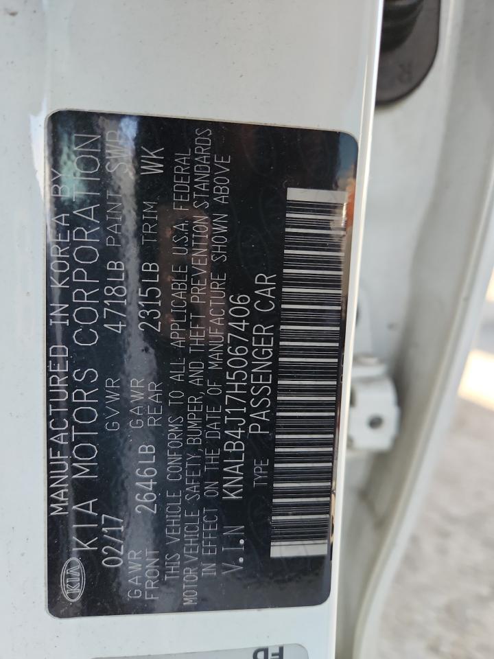 2017 Kia Cadenza Premium VIN: KNALB4J17H5067406 Lot: 92476575