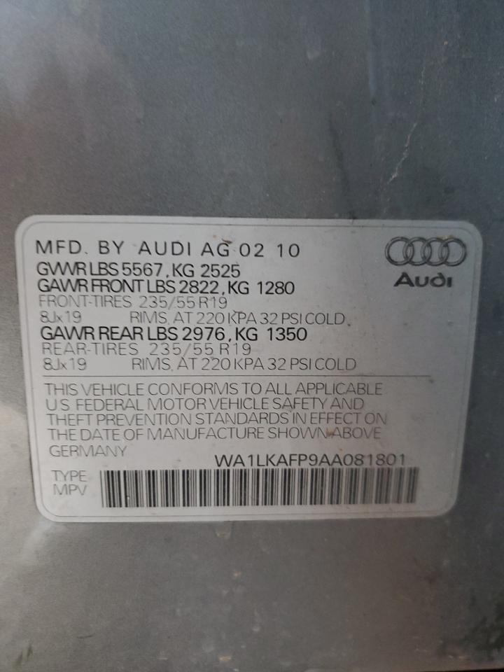 2010 Audi Q5 Premium Plus VIN: WA1LKAFP9AA081801 Lot: 93931395