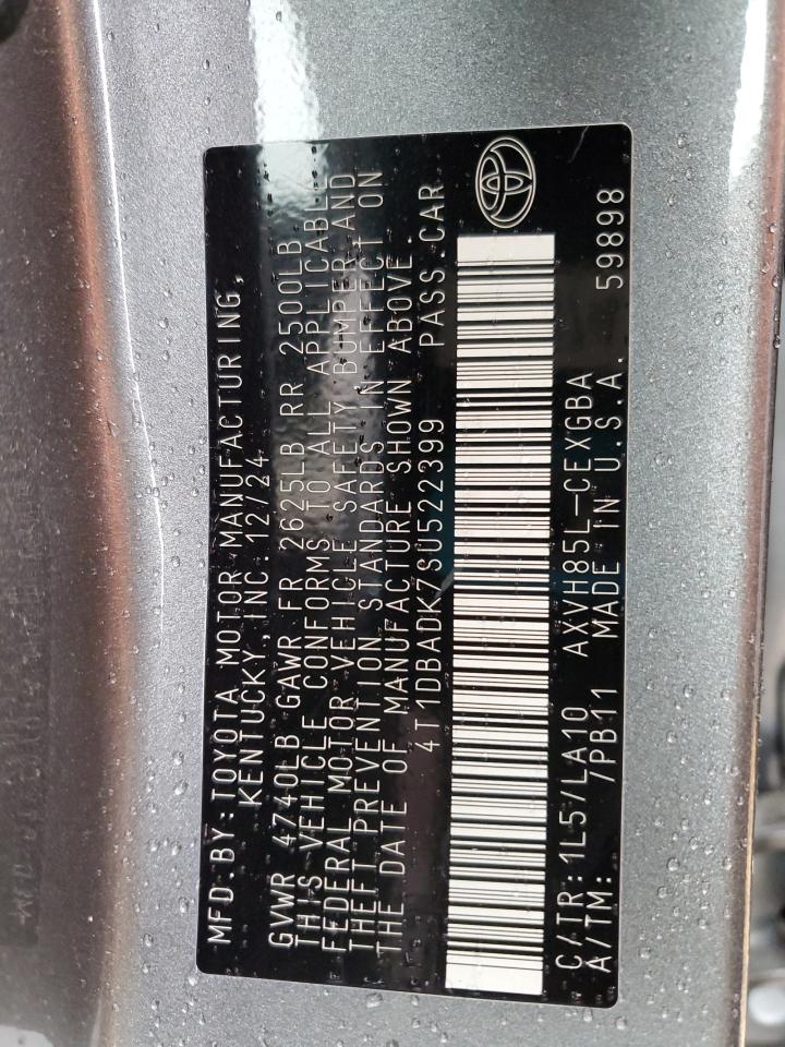 2025 Toyota Camry Xse VIN: 4T1DBADK7SU522399 Lot: 92278335