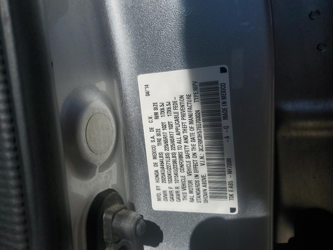 2014 Honda Cr-V Ex VIN: 3CZRM3H57EG703024 Lot: 90979955