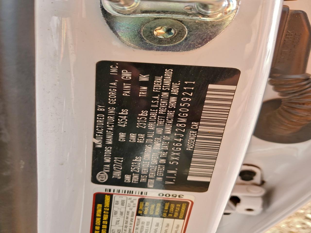 2021 Kia K5 Gt Line VIN: 5XXG64J28MG059211 Lot: 93459735