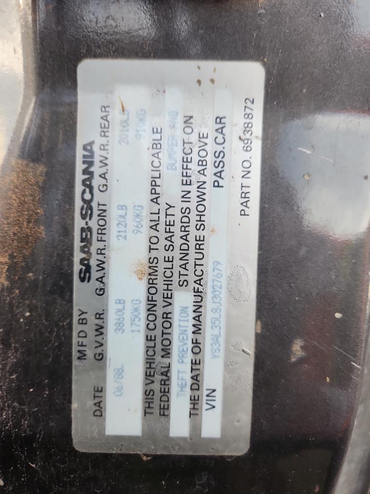 1988 Saab 900 VIN: YS3AL35L8J3027679 Lot: 90948985