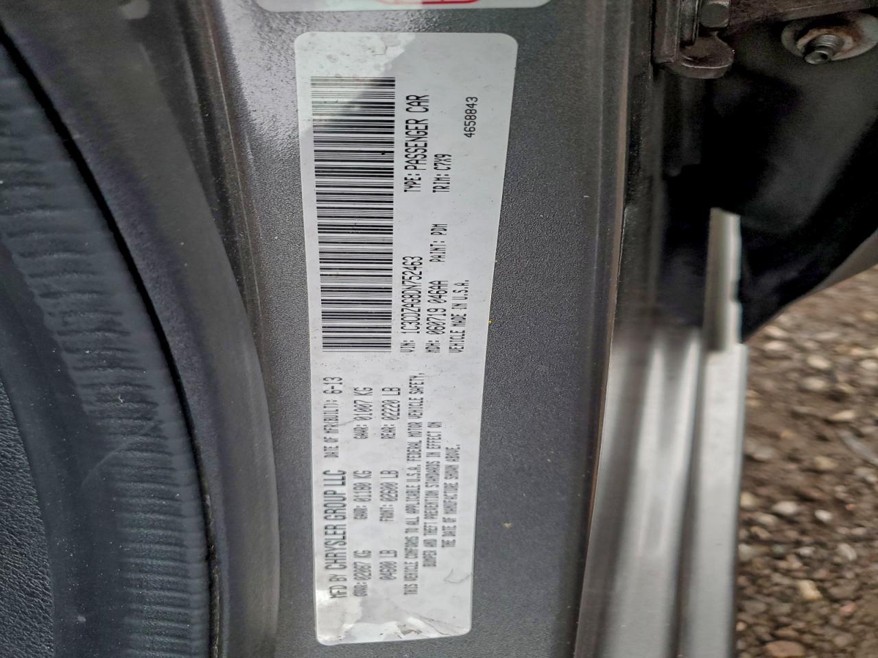 2013 Dodge Avenger Se VIN: 1C3CDZAG8DN752463 Lot: 94069215